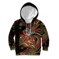 Hawaii Christmas Kid Hoodie Aloha Santa Riding Honu DT05 Hoodie Black - Polynesian Pride