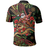Hawaii Christmas Polo Shirt Aloha Santa Riding Honu DT05 - Polynesian Pride