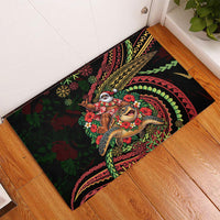 Hawaii Christmas Rubber Doormat Aloha Santa Riding Honu DT05 - Polynesian Pride