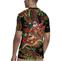 Hawaii Christmas Rugby Jersey Aloha Santa Riding Honu DT05 - Polynesian Pride