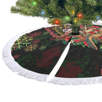 Hawaii Christmas Tree Skirt Aloha Santa Riding Honu DT05 - Polynesian Pride