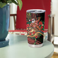 Hawaii Christmas Tumbler Cup Aloha Santa Riding Honu DT05 - Polynesian Pride