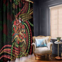 Hawaii Christmas Window Curtain Aloha Santa Riding Honu DT05 - Polynesian Pride