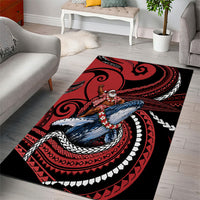 Tonga Christmas Area Rug Santa Riding Humpback Whale DT05 - Polynesian Pride
