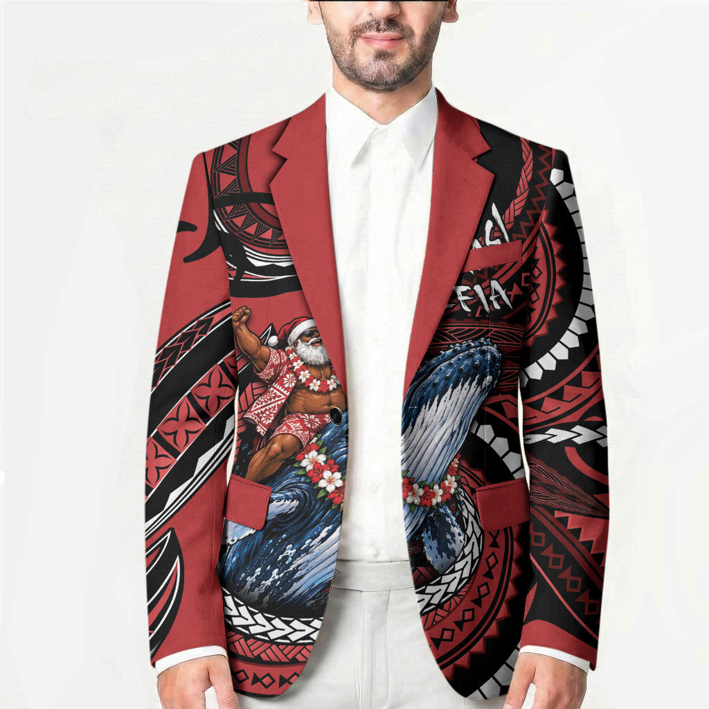 Tonga Christmas Blazer Santa Riding Humpback Whale DT05 - Polynesian Pride
