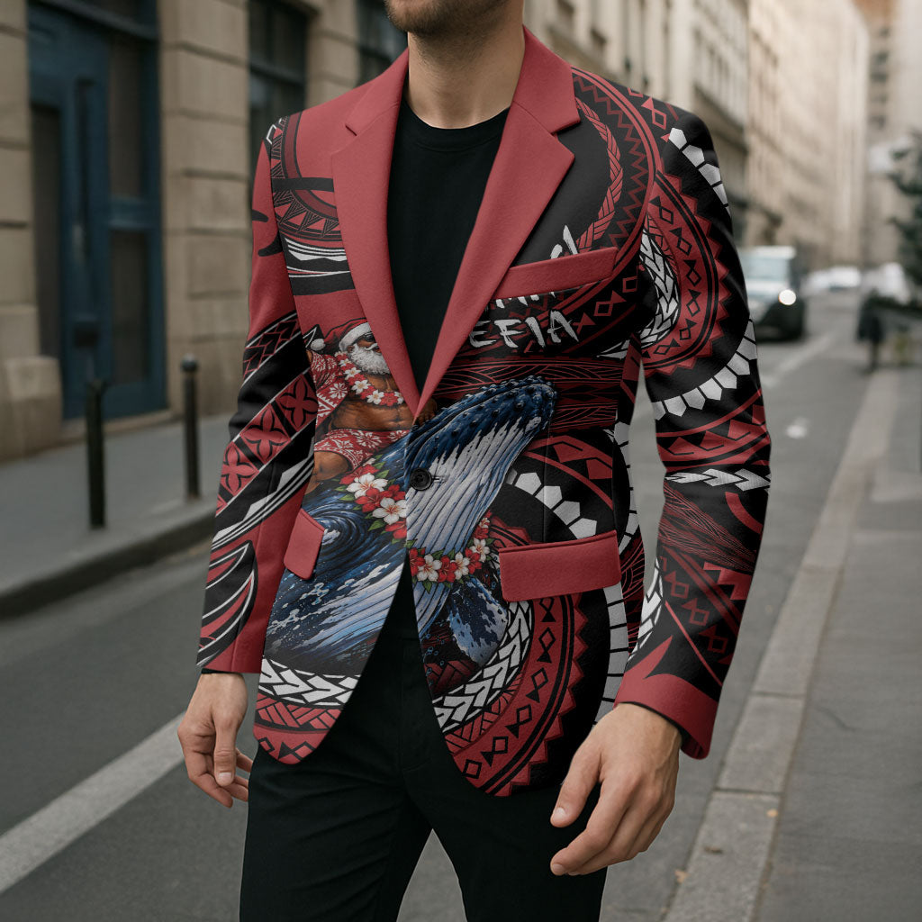 Tonga Christmas Blazer Santa Riding Humpback Whale DT05 - Polynesian Pride