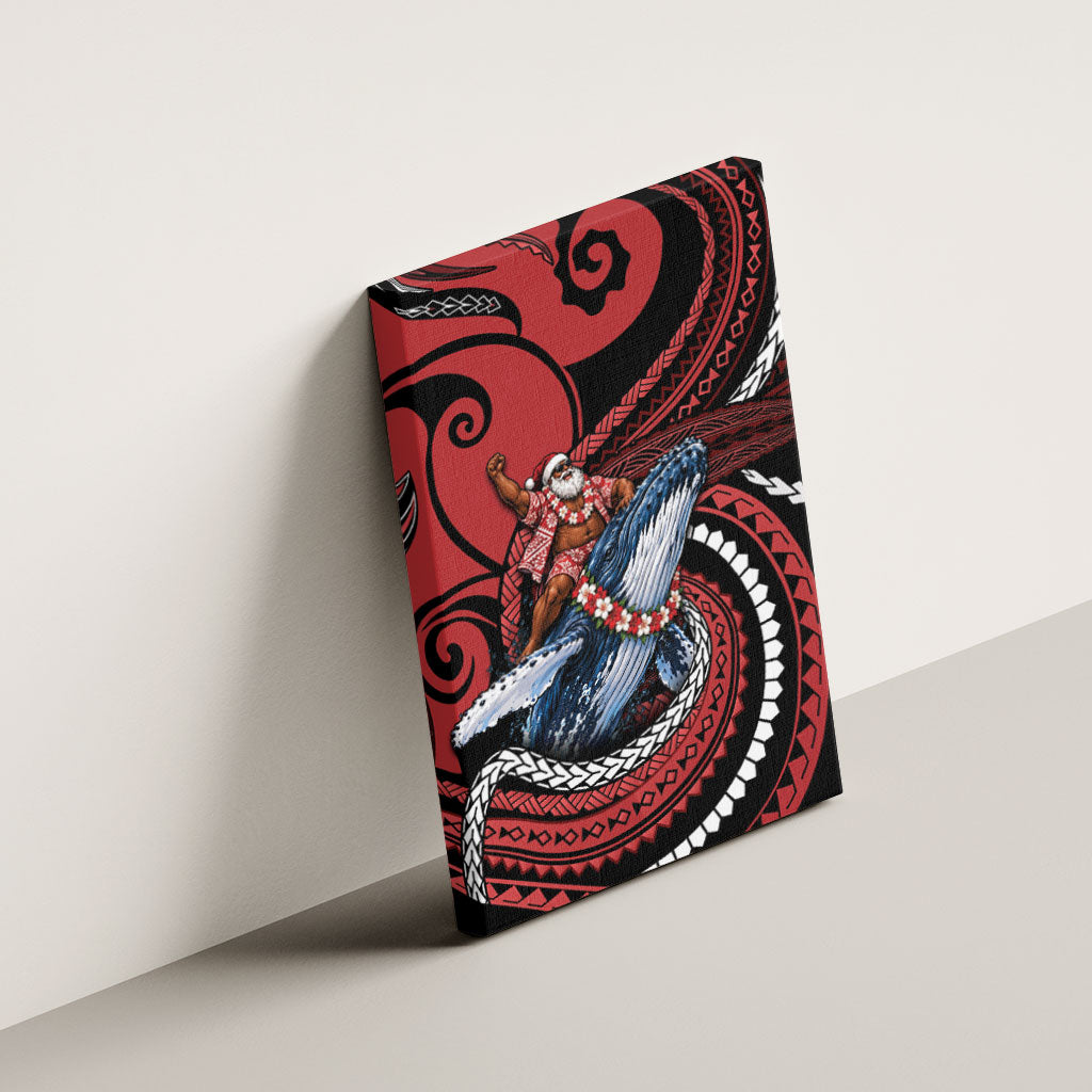 Tonga Christmas Canvas Wall Art Santa Riding Humpback Whale DT05 - Polynesian Pride