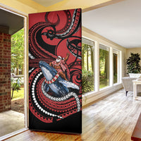 Tonga Christmas Door Cover Santa Riding Humpback Whale DT05 - Polynesian Pride