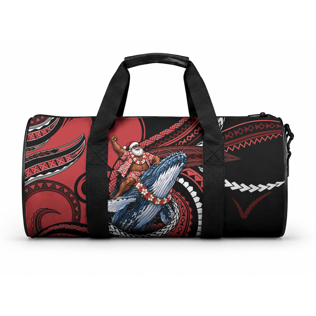 Tonga Christmas Duffle Bag Santa Riding Humpback Whale DT05 One size Red - Polynesian Pride