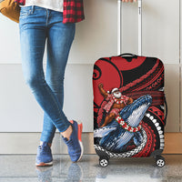 Tonga Christmas Luggage Cover Santa Riding Humpback Whale DT05 - Polynesian Pride