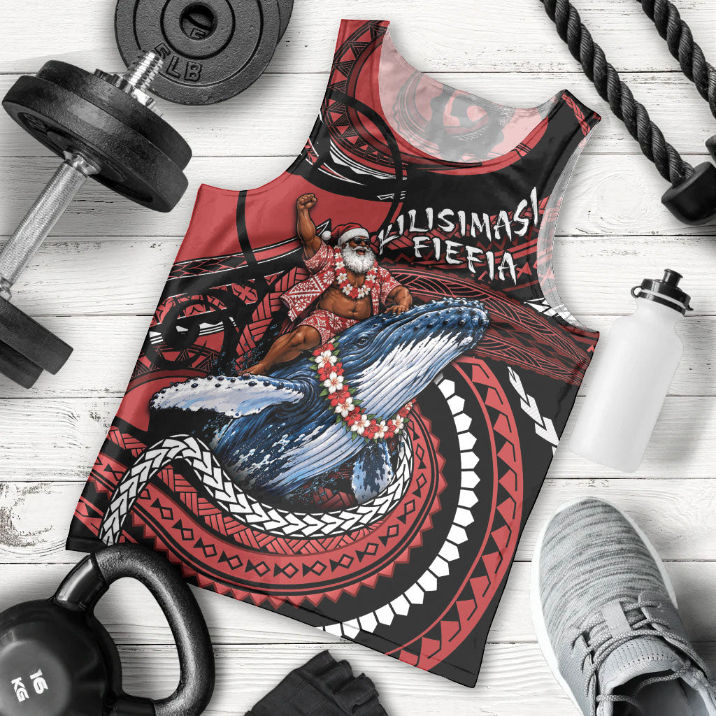 Tonga Christmas Men Tank Top Santa Riding Humpback Whale DT05 - Polynesian Pride