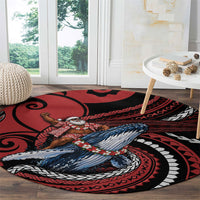 Tonga Christmas Round Carpet Santa Riding Humpback Whale DT05 - Polynesian Pride