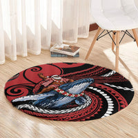 Tonga Christmas Round Carpet Santa Riding Humpback Whale DT05 - Polynesian Pride