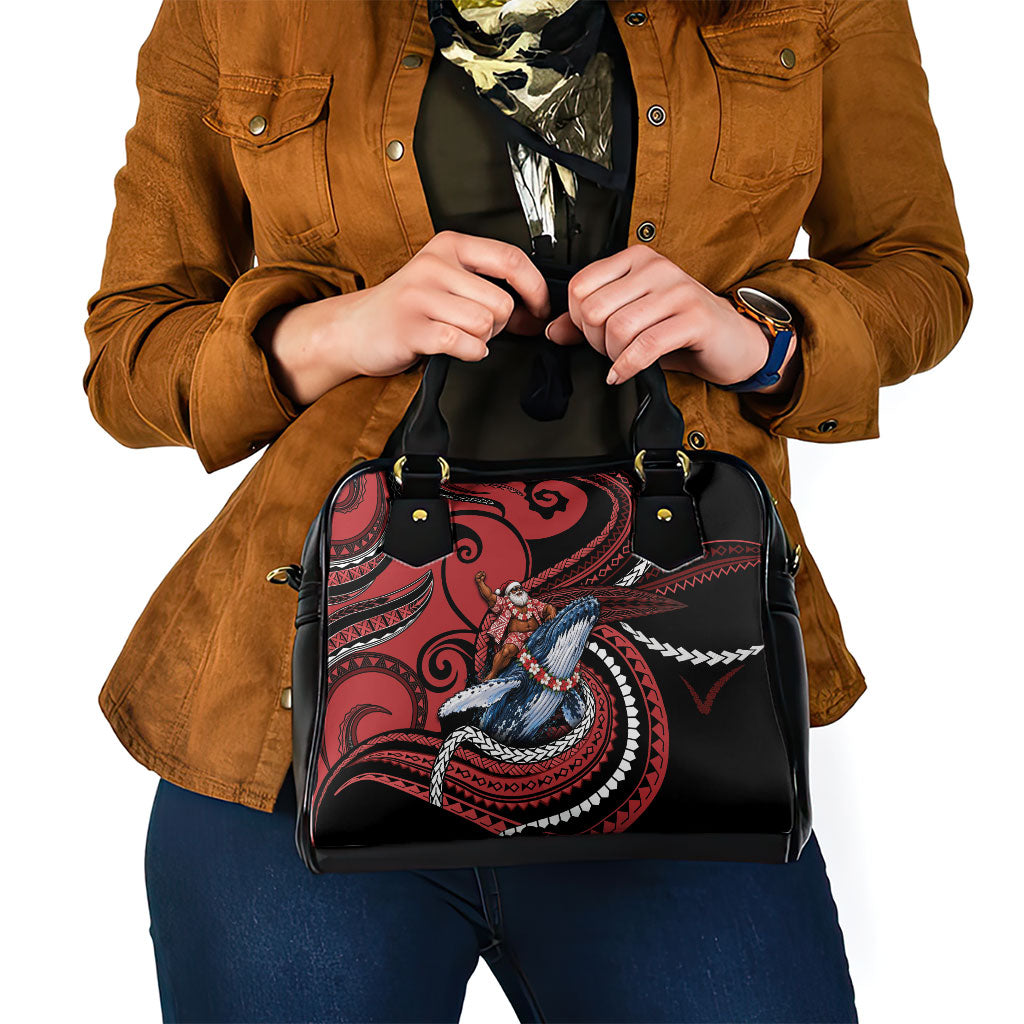 Tonga Christmas Shoulder Handbag Santa Riding Humpback Whale DT05 - Polynesian Pride