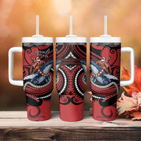 Tonga Christmas Tumbler With Handle Santa Riding Humpback Whale DT05 - Polynesian Pride