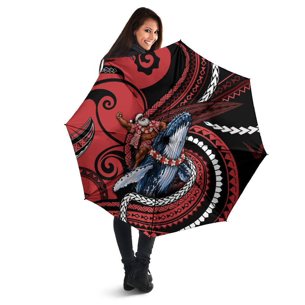 Tonga Christmas Umbrella Santa Riding Humpback Whale DT05 - Polynesian Pride