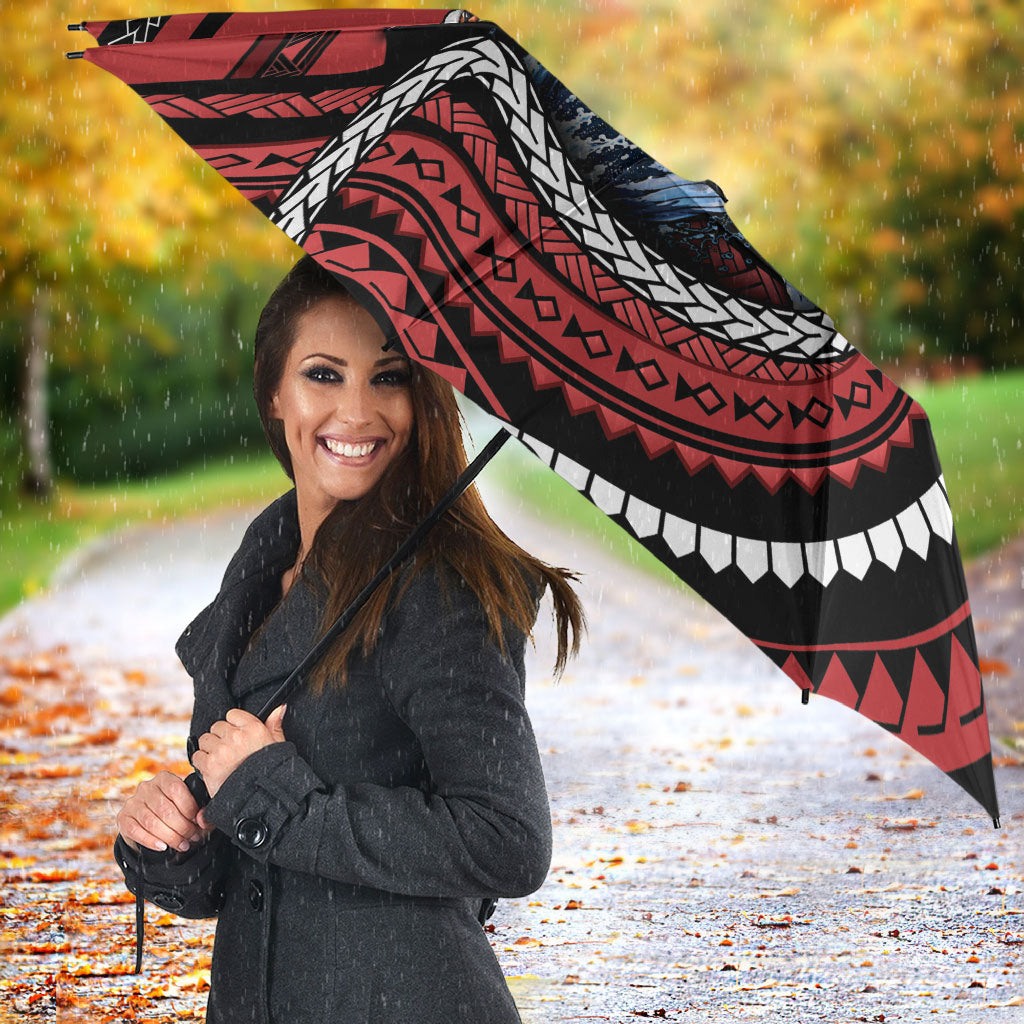 Tonga Christmas Umbrella Santa Riding Humpback Whale DT05 - Polynesian Pride