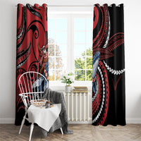 Tonga Christmas Window Curtain Santa Riding Humpback Whale DT05 - Polynesian Pride