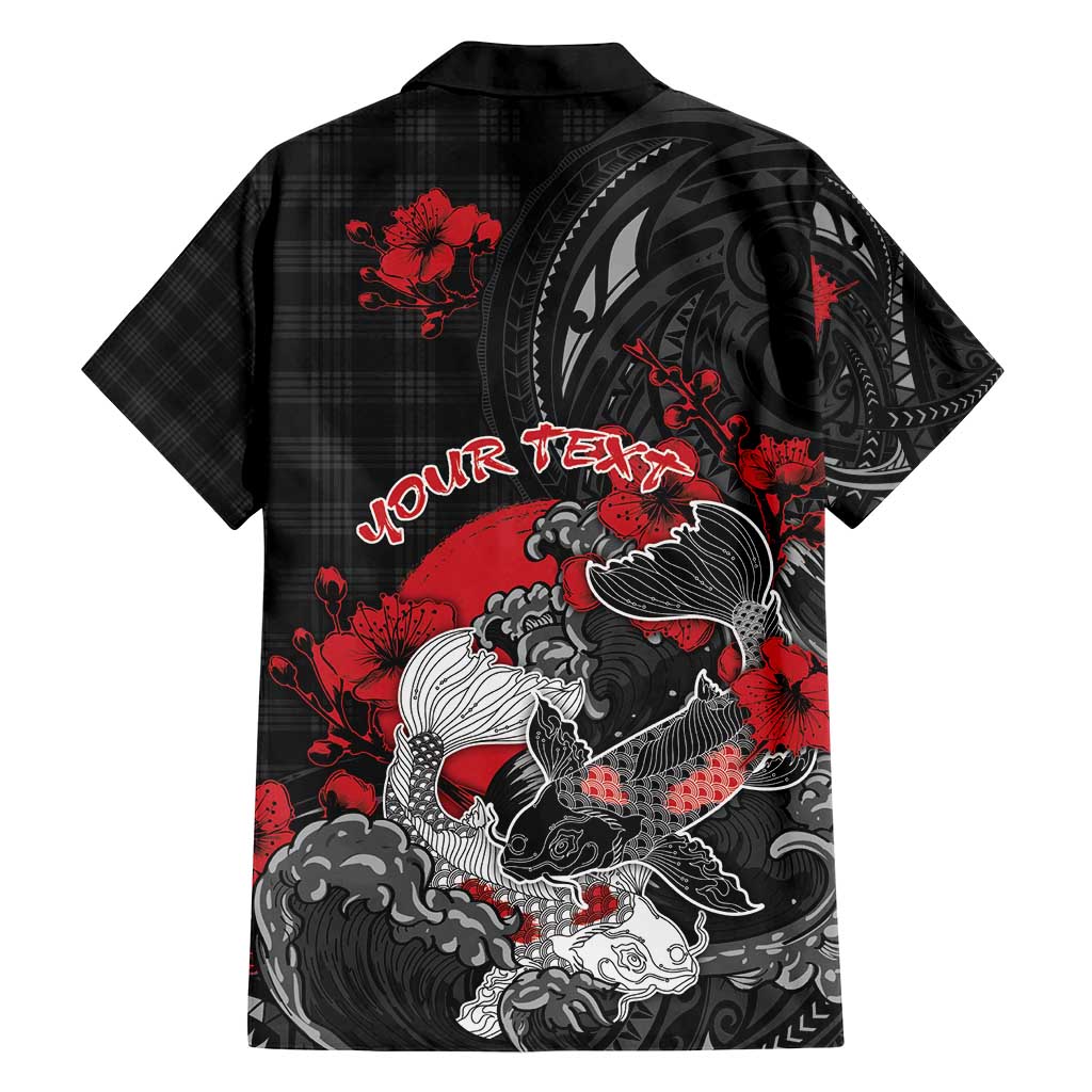 Personalised Hawaiian And Japanese Family Matching Long Sleeve Bodycon Dress and Hawaiian Shirt Aloha Koi Fish Palaka Patterns DT05 - Polynesian Pride