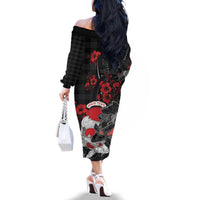 Personalised Hawaiian And Japanese Family Matching Off The Shoulder Long Sleeve Dress and Hawaiian Shirt Aloha Koi Fish Palaka Patterns DT05 - Polynesian Pride