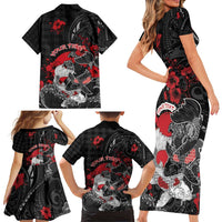 Personalised Hawaiian And Japanese Family Matching Short Sleeve Bodycon Dress and Hawaiian Shirt Aloha Koi Fish Palaka Patterns DT05 - Polynesian Pride