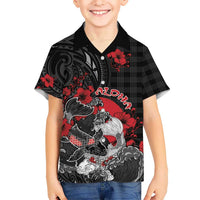 Personalised Hawaiian And Japanese Kid Hawaiian Shirt Aloha Koi Fish Palaka Patterns - Polynesian Pride