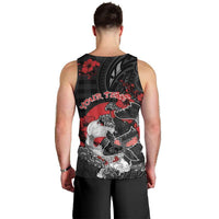 Personalised Hawaiian And Japanese Men Tank Top Aloha Koi Fish Palaka Patterns - Polynesian Pride