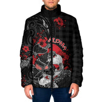 Personalised Hawaiian And Japanese Padded Jacket Aloha Koi Fish Palaka Patterns - Polynesian Pride