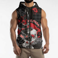 Personalised Hawaiian And Japanese Sleeveless Zip Hoodie Aloha Koi Fish Palaka Patterns - Polynesian Pride