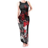 Personalised Hawaiian And Japanese Tank Maxi Dress Aloha Koi Fish Palaka Patterns - Polynesian Pride