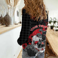 Personalised Hawaiian And Japanese Women Casual Shirt Aloha Koi Fish Palaka Patterns - Polynesian Pride