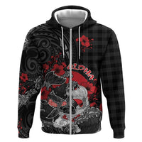 Personalised Hawaiian And Japanese Zip Hoodie Aloha Koi Fish Palaka Patterns - Polynesian Pride