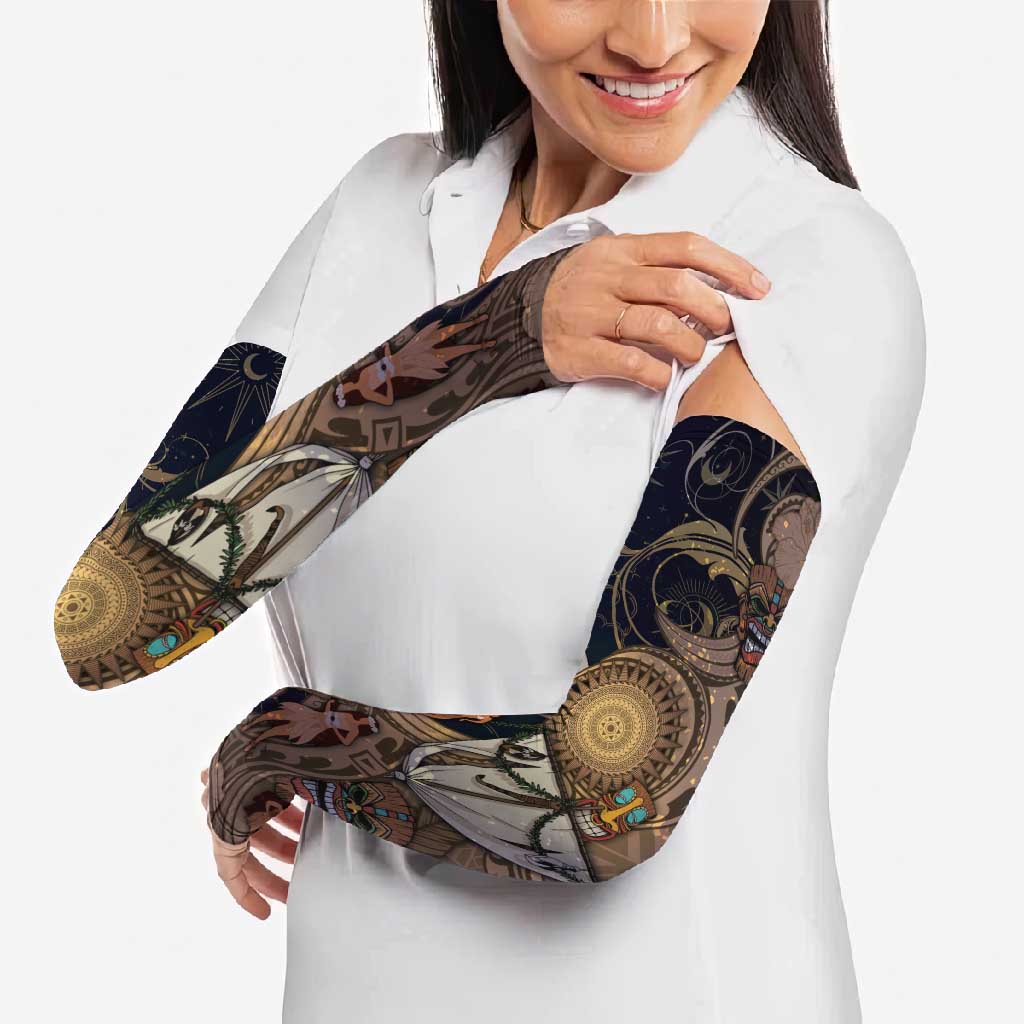 Hawaii Makahiki Arm Sleeves Polynesian Sky And Earth - Polynesian Pride