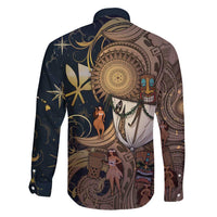 Hawaii Makahiki Family Matching Off Shoulder Short Dress and Hawaiian Shirt Polynesian Sky And Earth - Polynesian Pride