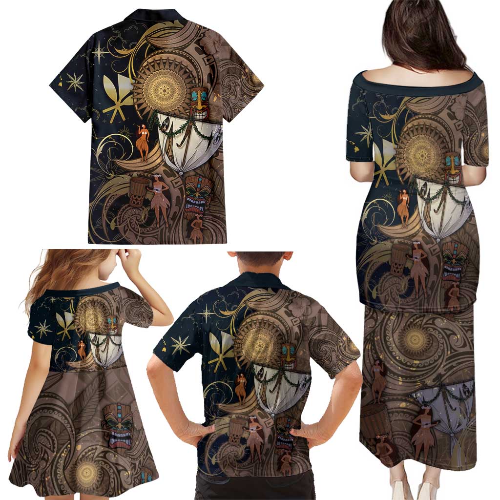 Hawaii Makahiki Family Matching Puletasi and Hawaiian Shirt Polynesian Sky And Earth - Polynesian Pride
