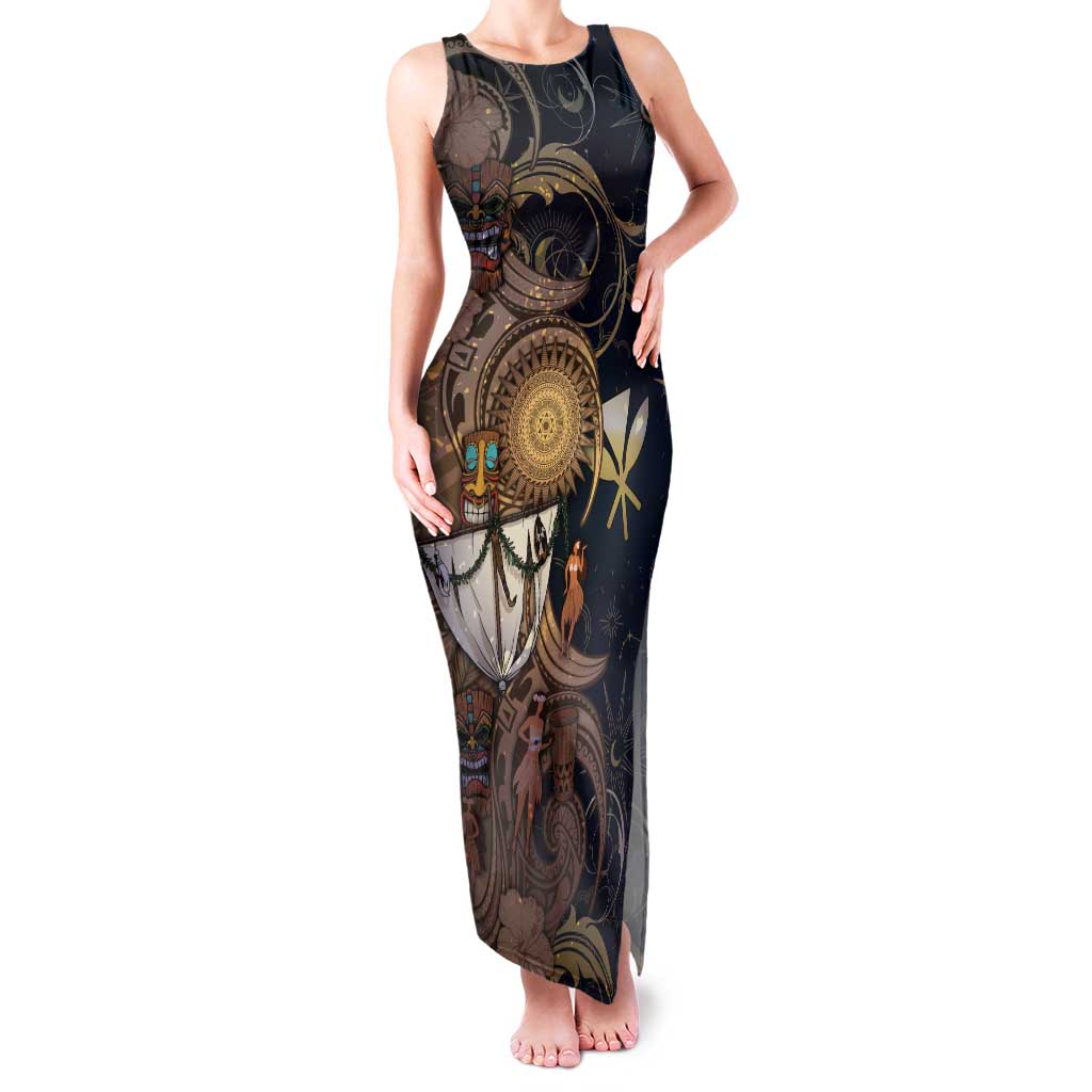Hawaii Makahiki Family Matching Tank Maxi Dress and Hawaiian Shirt Polynesian Sky And Earth - Polynesian Pride
