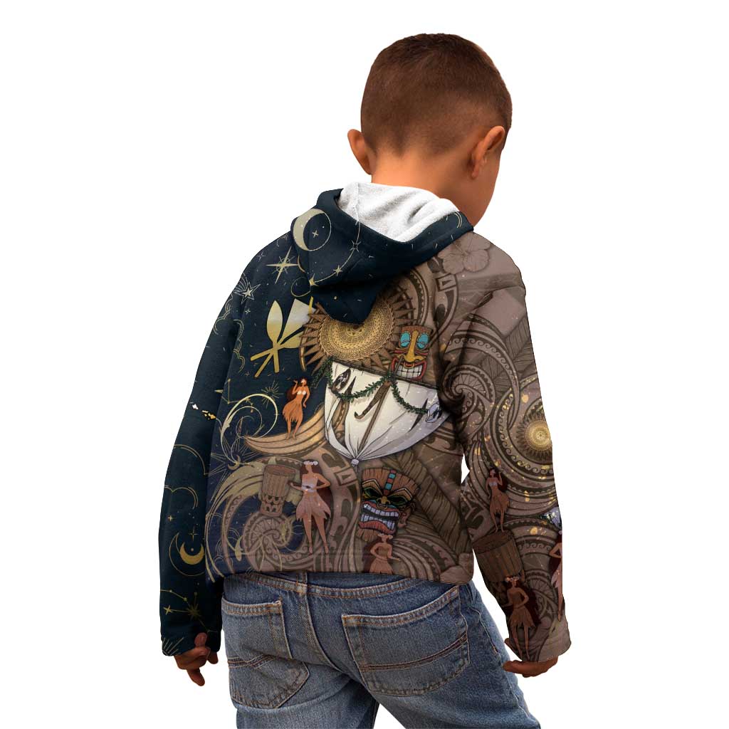 Hawaii Makahiki Kid Hoodie Polynesian Sky And Earth - Polynesian Pride