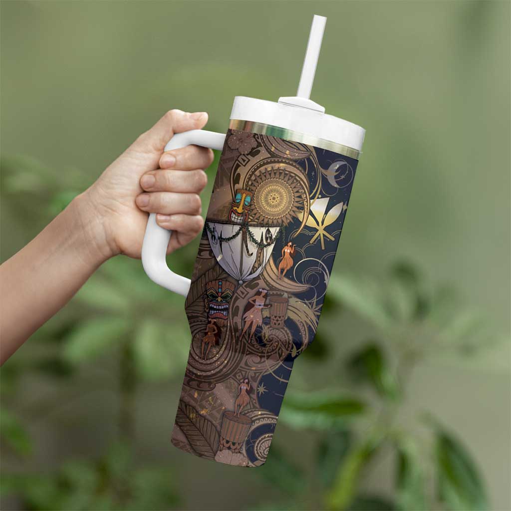Hawaii Makahiki Tumbler With Handle Polynesian Sky And Earth - Polynesian Pride