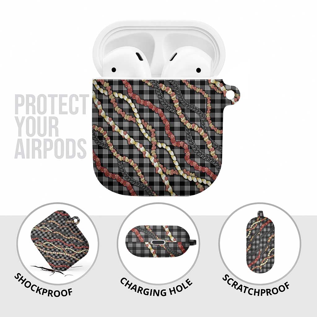Hawaii Palaka Niihau Shell Lei AirPods Case Tropical Island Plaid Patterns