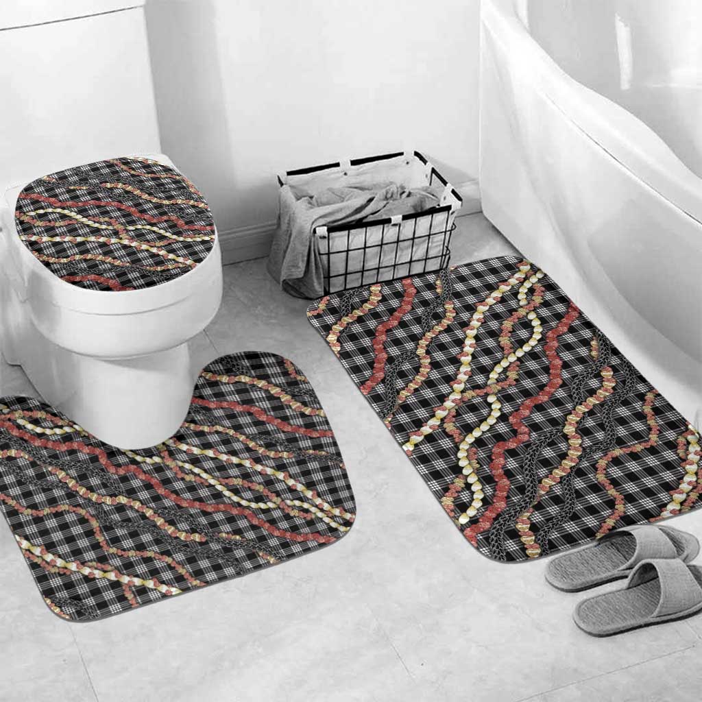 Hawaii Palaka Niihau Shell Lei Bathroom Set Tropical Island Plaid Patterns