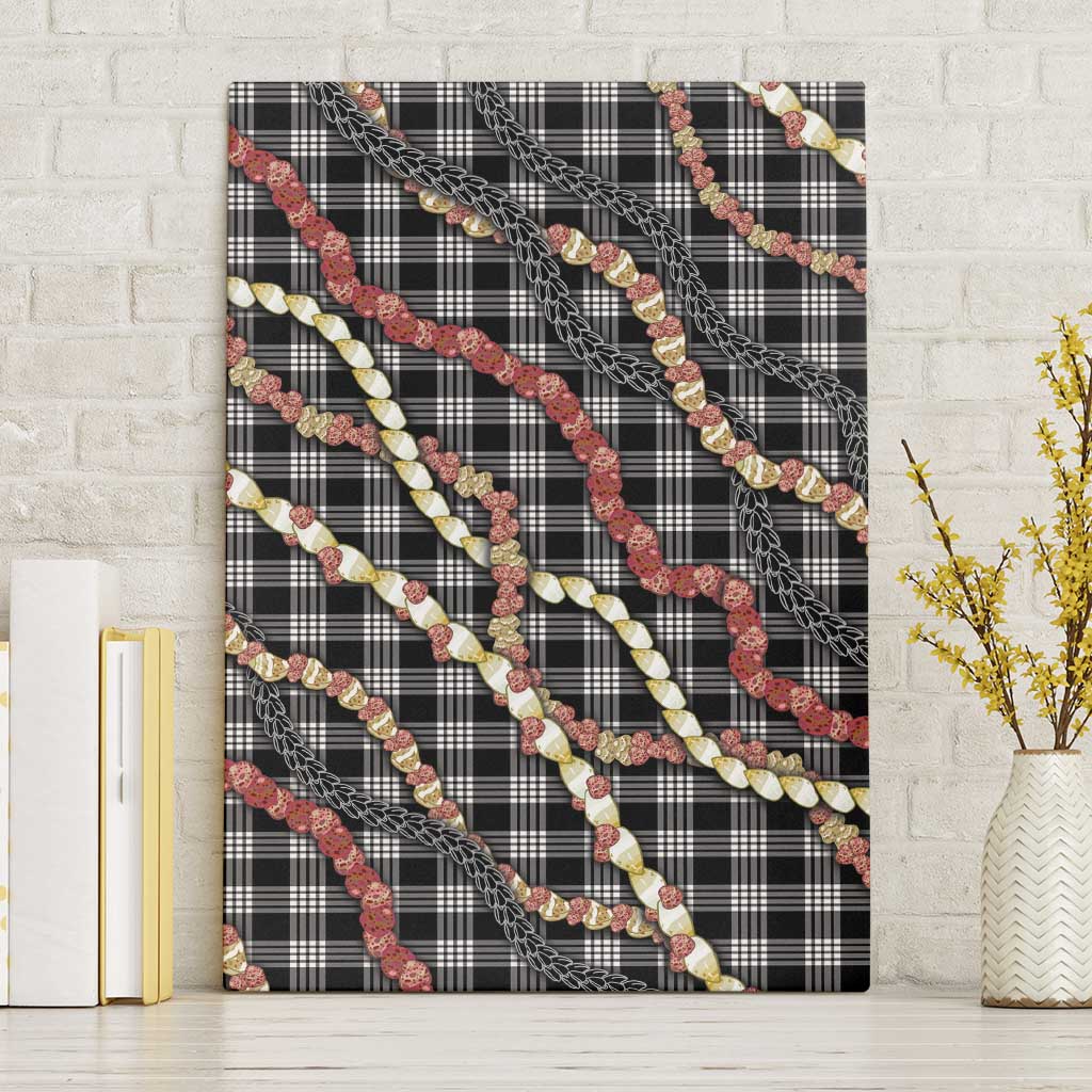 Hawaii Palaka Niihau Shell Lei Canvas Wall Art Tropical Island Plaid Patterns