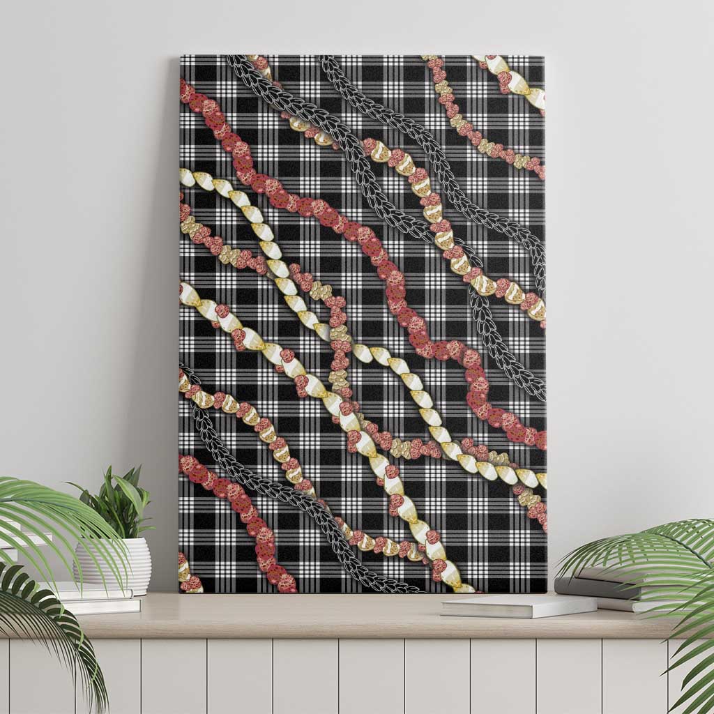 Hawaii Palaka Niihau Shell Lei Canvas Wall Art Tropical Island Plaid Patterns