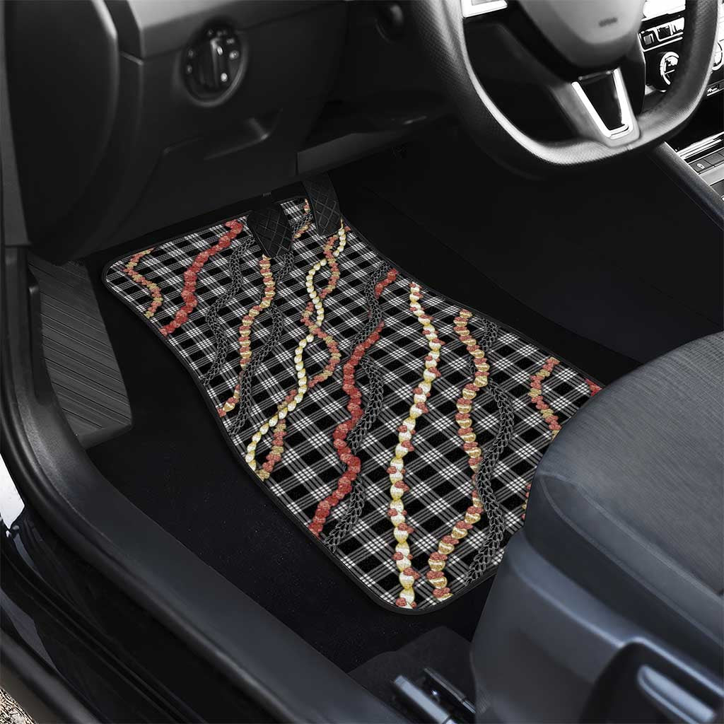 Hawaii Palaka Niihau Shell Lei Car Mats Tropical Island Plaid Patterns
