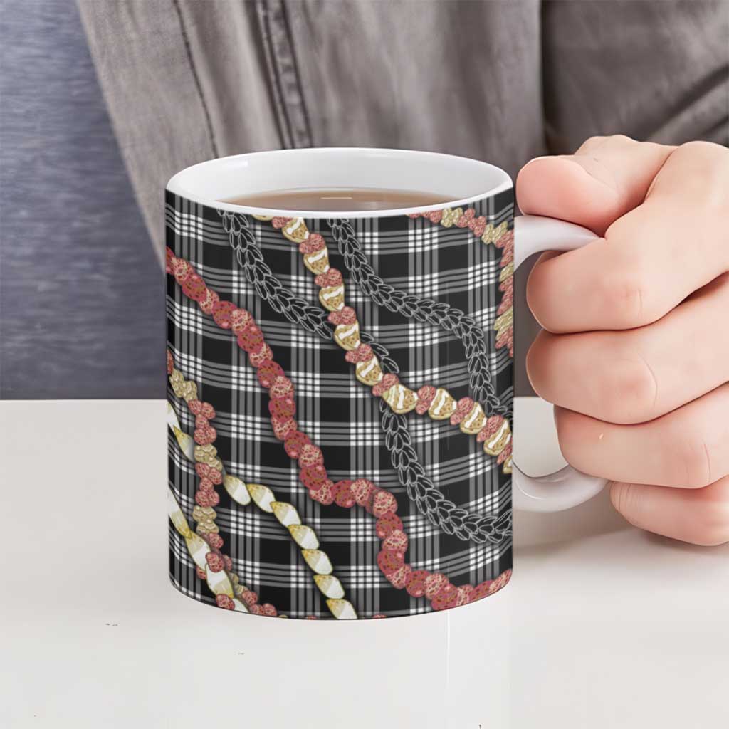 Hawaii Palaka Niihau Shell Lei Ceramic Mug Tropical Island Plaid Patterns