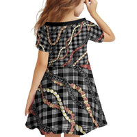 Hawaii Palaka Niihau Shell Lei Family Matching Long Sleeve Bodycon Dress and Hawaiian Shirt Tropical Island Plaid Patterns DT05 - Polynesian Pride