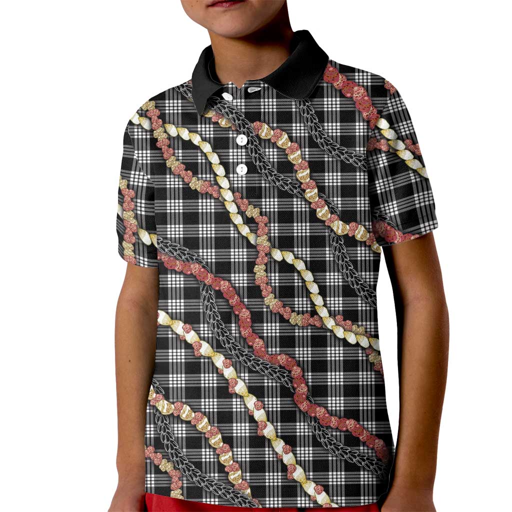 Hawaii Palaka Niihau Shell Lei Kid Polo Shirt Tropical Island Plaid Patterns