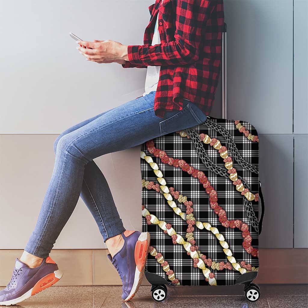 Hawaii Palaka Niihau Shell Lei Luggage Cover Tropical Island Plaid Patterns
