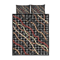 Hawaii Palaka Niihau Shell Lei Quilt Bed Set Tropical Island Plaid Patterns