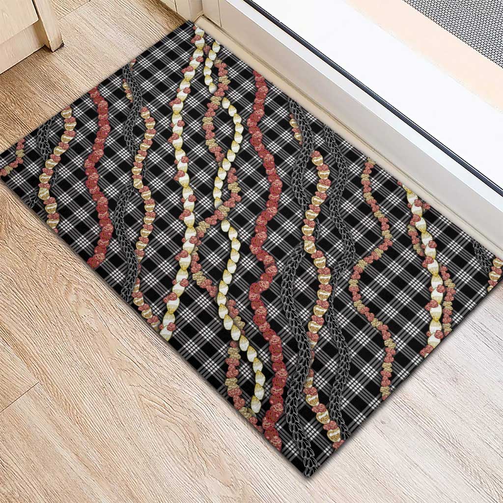 Hawaii Palaka Niihau Shell Lei Rubber Doormat Tropical Island Plaid Patterns