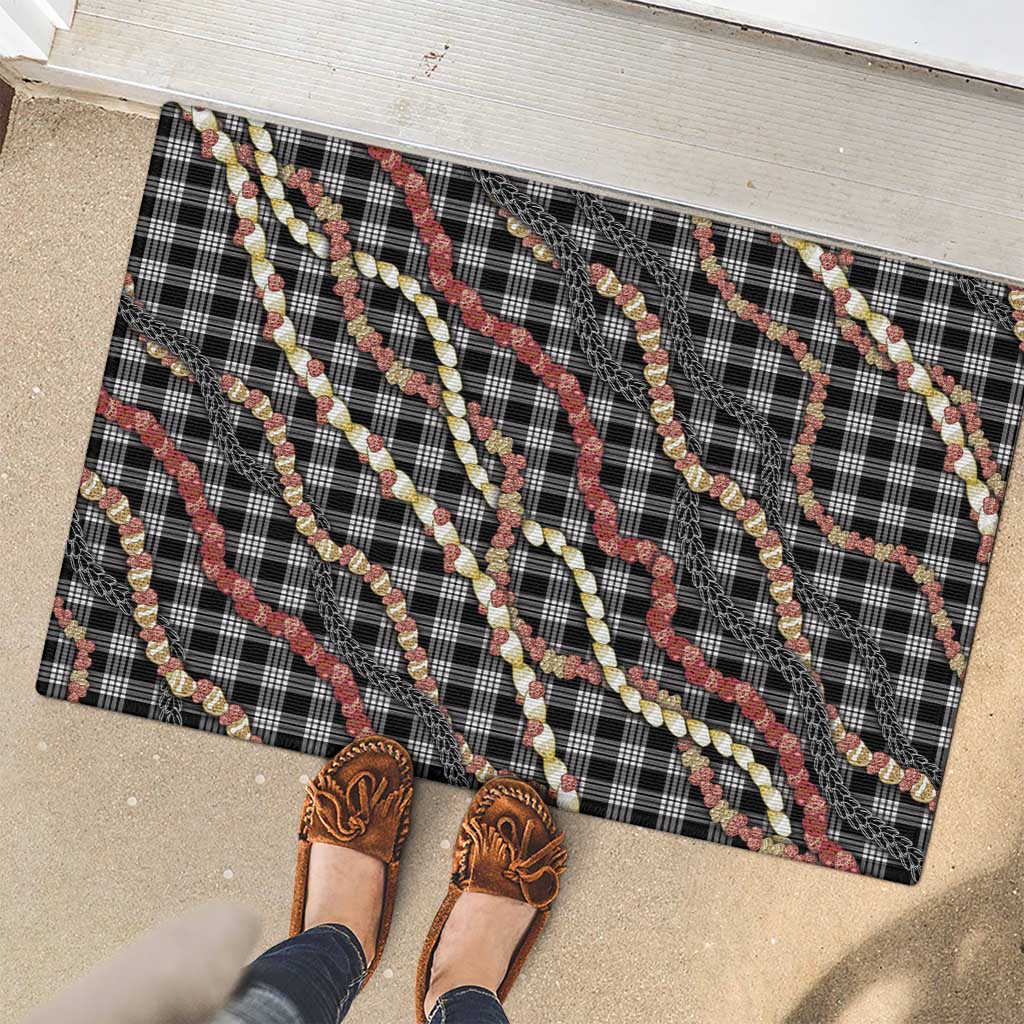 Hawaii Palaka Niihau Shell Lei Rubber Doormat Tropical Island Plaid Patterns